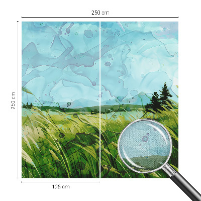 Zelfklevende behangsticker met groene landschappen als patroon