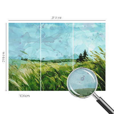 Zelfklevende behangsticker met groene landschappen als patroon