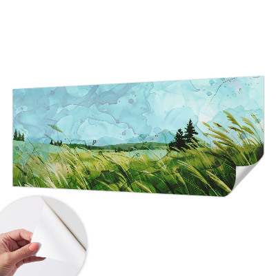 Zelfklevende behangsticker met groene landschappen als patroon