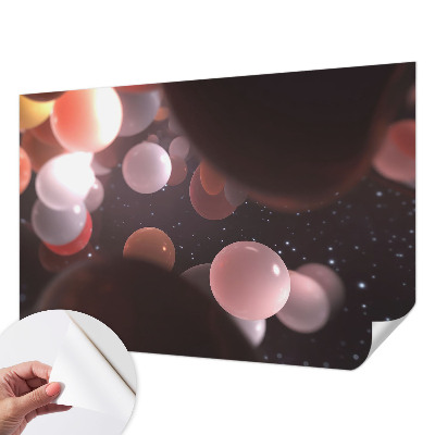Foto behang voor de kinderkamer met patroon van ruimteballen