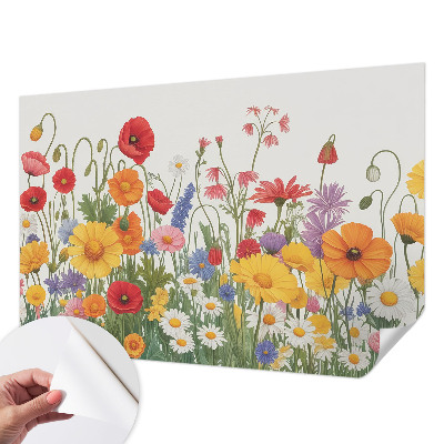 Fotobehang voor de kinderkamer met bloemenweideprint