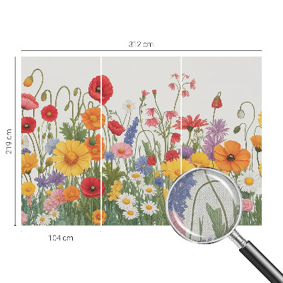 Fotobehang voor de kinderkamer met bloemenweideprint