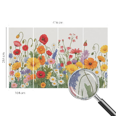 Fotobehang voor de kinderkamer met bloemenweideprint