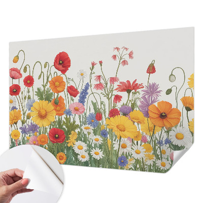 Fotobehang voor de kinderkamer met bloemenweideprint