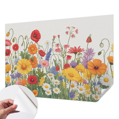 Fotobehang voor de kinderkamer met bloemenweideprint