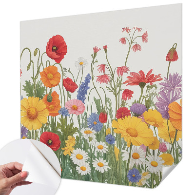 Fotobehang voor de kinderkamer met bloemenweideprint