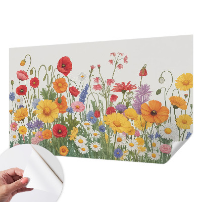 Fotobehang voor de kinderkamer met bloemenweideprint
