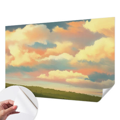 Zelfklevend fotobehang op maat met een print van hemelwolken