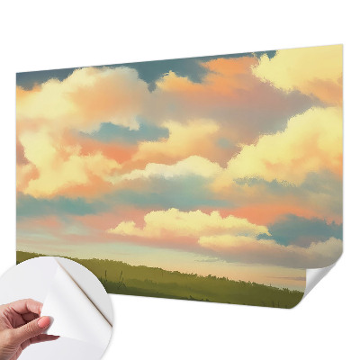 Zelfklevend fotobehang op maat met een print van hemelwolken