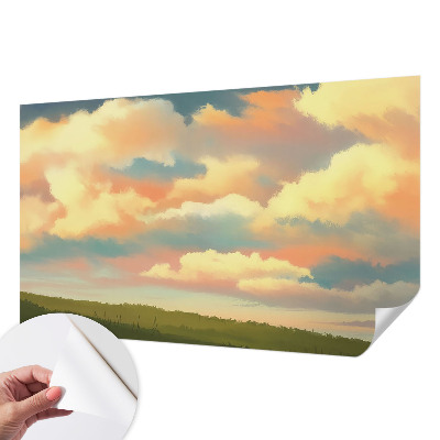Zelfklevend fotobehang op maat met een print van hemelwolken