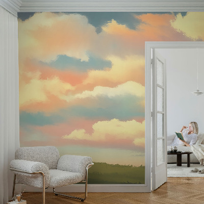Zelfklevend fotobehang op maat met een print van hemelwolken