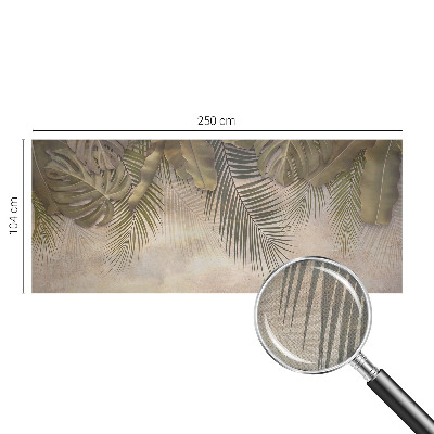 Foto behang voor de keuken met tropische bladeren