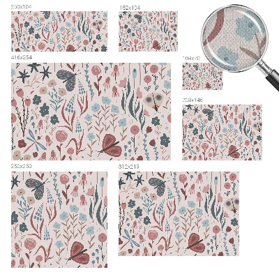 Fotobehang tienerkamer Bloemen en insecten