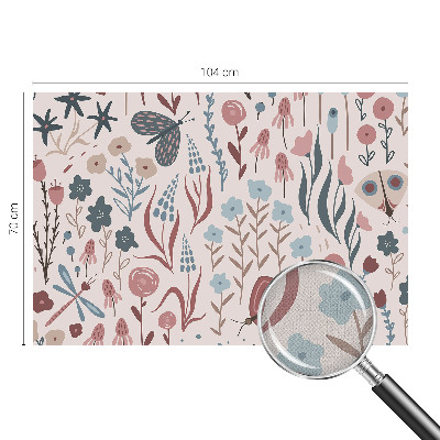 Fotobehang tienerkamer Bloemen en insecten