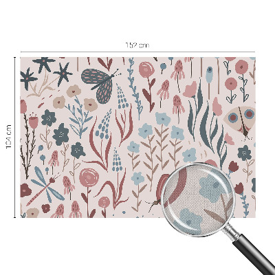 Fotobehang tienerkamer Bloemen en insecten