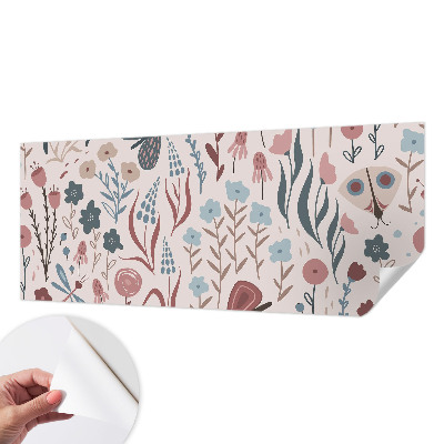 Fotobehang tienerkamer Bloemen en insecten