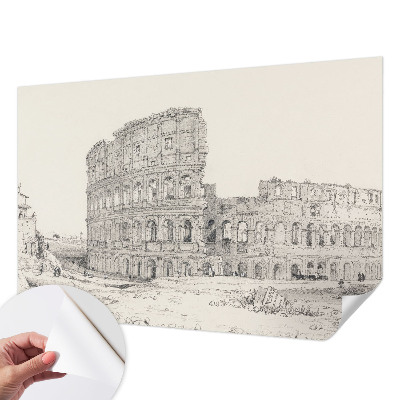 Fotobehang zelfklevend met print van oude ruïnes
