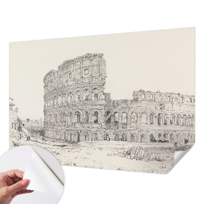 Fotobehang zelfklevend met print van oude ruïnes
