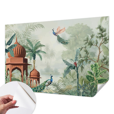 Zelfklevende behangsticker Pauwentuinen