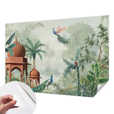 Zelfklevende behangsticker Pauwentuinen