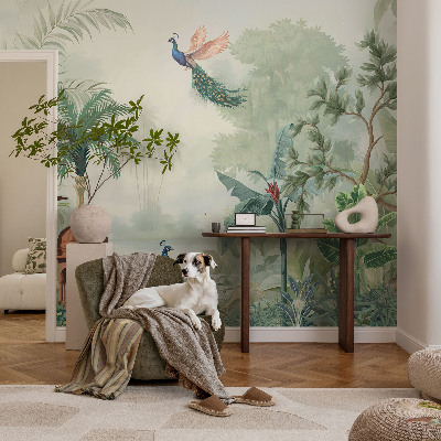 Zelfklevende behangsticker Pauwentuinen