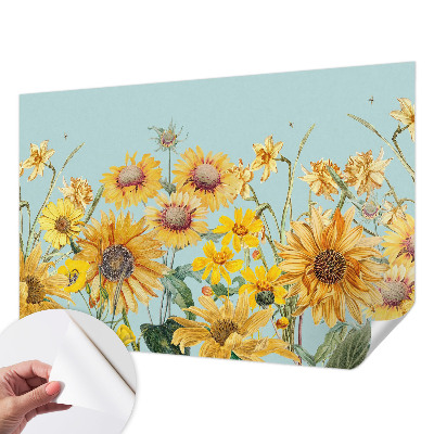 Foto behang voor de keuken met zomertuinmotief
