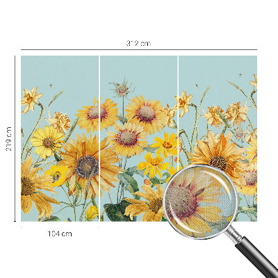 Foto behang voor de keuken met zomertuinmotief