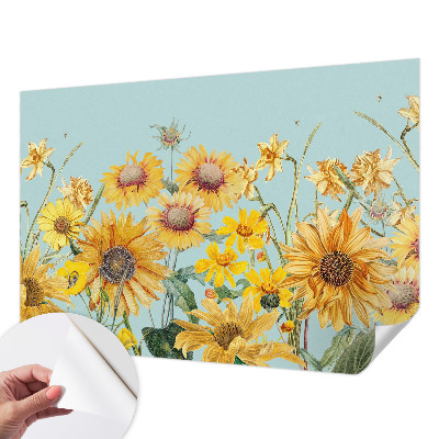 Foto behang voor de keuken met zomertuinmotief