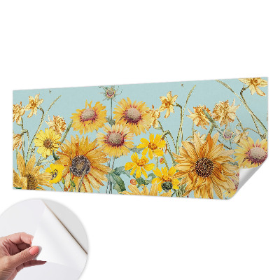 Foto behang voor de keuken met zomertuinmotief