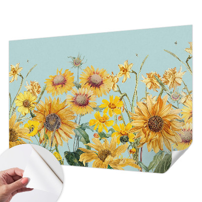 Foto behang voor de keuken met zomertuinmotief