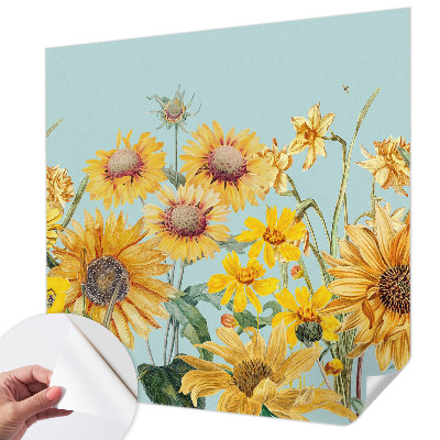 Foto behang voor de keuken met zomertuinmotief