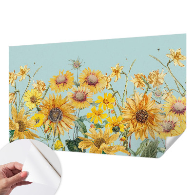 Foto behang voor de keuken met zomertuinmotief