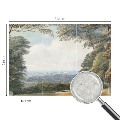 Fotobehang zelfklevend bebost landschap