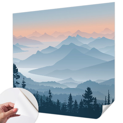 3D fotobehang Bergpanorama