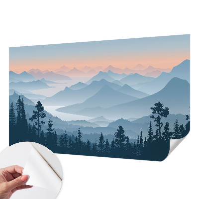 3D fotobehang Bergpanorama