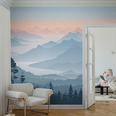 3D fotobehang Bergpanorama