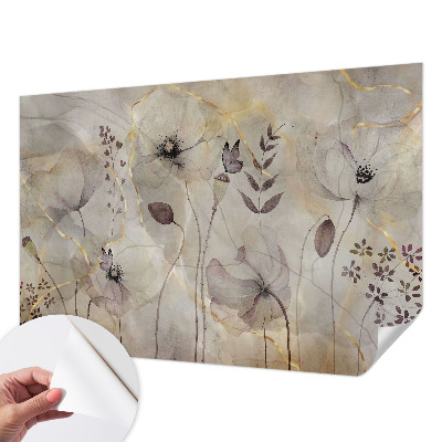 Fotobehang babykamer met tere bloemen