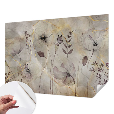 Fotobehang babykamer met tere bloemen