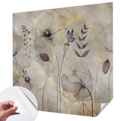 Fotobehang babykamer met tere bloemen
