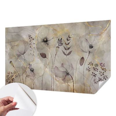 Fotobehang babykamer met tere bloemen