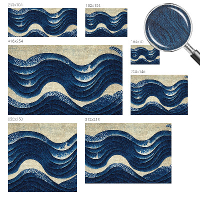 3D fotobehang met een patroon van oceanische vormen