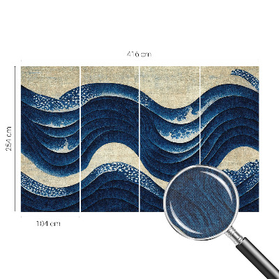 3D fotobehang met een patroon van oceanische vormen