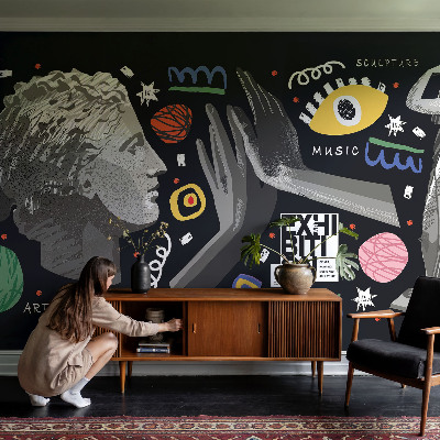 Fotobehang voor kinderkamer met een kleurrijk, speels ontwerp