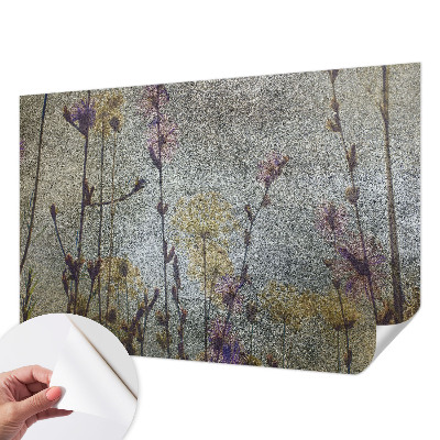 Fotobehang babykamer met een ontwerp van wilde bloemen