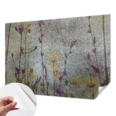 Fotobehang babykamer met een ontwerp van wilde bloemen