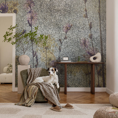 Fotobehang babykamer met een ontwerp van wilde bloemen