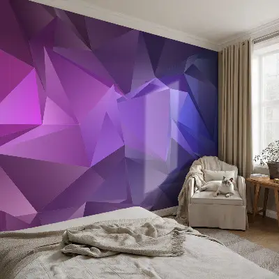 Fotobehang zelfklevend met een patroon van paarse driehoeken
