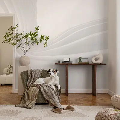 Zelfklevend fotobehang op maat met een patroon van golvende lijnen