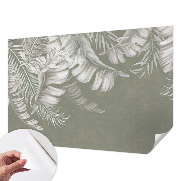 3D fotobehang met tere bladeren
