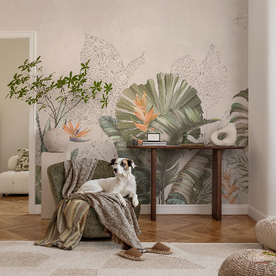 Fotobehang voor kinderkamer Tropische bloemen